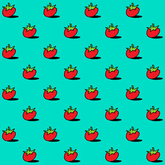 Hand Drawn Tomato Vector Seamless Pattern
