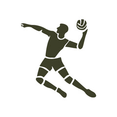 Explosive Jump Serve Silhouette