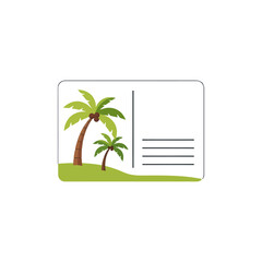 A simple vector illustration of a palm tree on a tropical island beach, perfect for a summer vacation icon