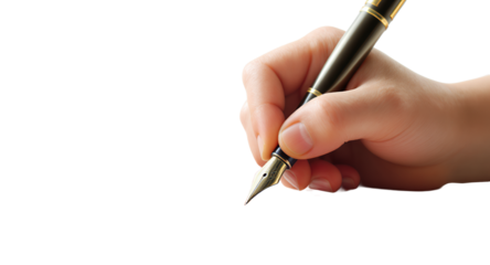 Hand Writing with Fountain Pen on Colorful Surface, Creative Writing Concept