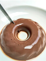 A Close-Up of a Piece of Chocolate Pudding