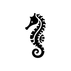 Marine Seahorse Silhouette Vector Design