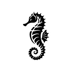 Seahorse Silhouette Vector Illustration