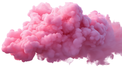 Colorful Pink Cloud of Smoke or Fog isolated on transparent background Remove png, Clipping Path, pen tool