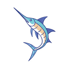 Obraz premium Vibrant collection of three cartoon marlin fish showcasing their unique pointed snouts and fins