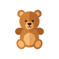 Cute Brown Teddy Bear Illustration. An adorable flat design image of a friendly russet stuffed animal, conveying comfort, childhood memories, and gentle companionship.