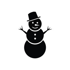 Minimalist Smiling Snowman. A charming winter character emerges subtly from the shadows. This simple illustration symbolizes festive joy, peace, and the magic of the season.