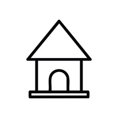 Basic Home Icon Black Background. A clean, essential dwelling symbol, representing safety, shelter, and domestic life. Ideal for digital interfaces, websites, or property projects.