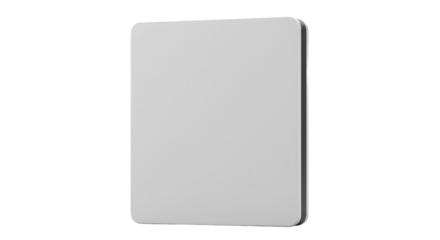 Blank white square tile isolated on black background, minimalistic design element for interior decoration or creative projects