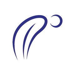 Abstract Flowing Humanoid Shape. Stylized depiction of a person in dynamic posture, embodying concepts of flexibility, wellness, and serene motion. Ideal for modern branding or health-related themes.