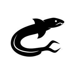 Fototapeta premium Black dragonfish vector illustration deep sea fish predator marine wildlife ocean animal silhouette graphic design 100