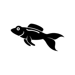 Obraz premium Black and white goldfish vector illustration for aquarium fish pet shop and aquatic animal design projects design 100