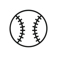 Classic Baseball Icon. A crisp white ball with black seams, perfect for sports themes. Represents American pastime, competition, and playful spirit.