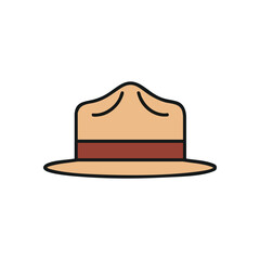 Ranger Hat Icon Design. Stylized headwear illustration embodies outdoor exploration, natural preservation, and guiding principles. Ideal for adventure, park, or scout concepts.