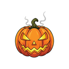 Glowing Halloween Pumpkin Art. This vibrant, illuminated gourde features spooky eyes and a sinister grin, perfect for autumn celebrations and eerie holiday projects.