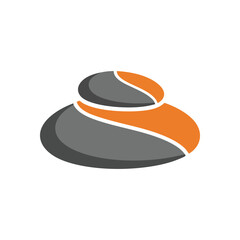 Organic Gray Orange Abstract Design. Smooth, rounded forms in grey and vibrant tangerine hues intertwine, forging a contemporary illustration. Evokes equilibrium, dynamism, and graceful unity on a.