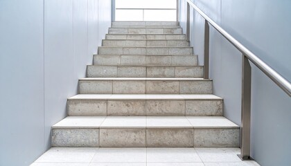 Modern Concrete Staircase with Minimalist Metal Railing