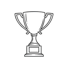 Simple Champion Trophy Icon. A clean illustration of a ceremonial goblet, symbolizing victory, triumph, and success in any competition or endeavor. Represents achievement.
