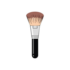 Cosmetic Brush Digital Art. A sleek, minimalist rendering of a beauty tool. Ideal for concepts promoting glamour, self care, and artistic application.
