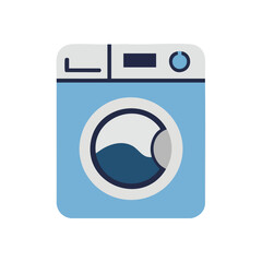 Washing Machine Icon Home Laundry. This minimalist flat design depicts a household clothing cleanser. Ideal for representing cleanliness, hygiene, domestic routine, and modern living.