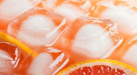 Fototapeta premium Refreshing Grapefruit Juice with Ice and Citrus Slices