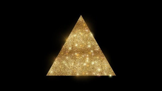 Luxury triangle with golden glitter, alpha channel

