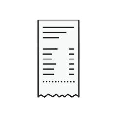 Financial Transaction Receipt. Minimalistic digital graphic of a white paper document detailing commercial activity. Symbolizes expenditures, acquisitions, and proof of exchange.