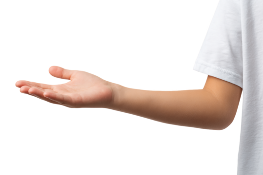 Child's Hand Reaching Out On Transparent Background, PNG