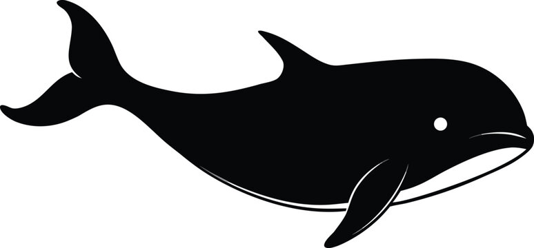 Black dolphin vector icon