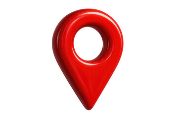 Red location pin pointing global position on transparent background, perfect for travel and navigation concepts