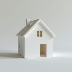 Minimalist White House Model White Background