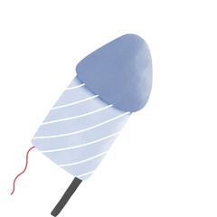 Blue firework rocket illustration