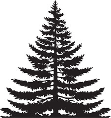 Fototapeta premium tree silhouettes of various trees on white background