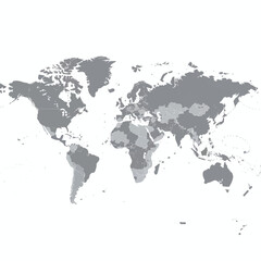 Obraz premium World map on white background. World map template with continents