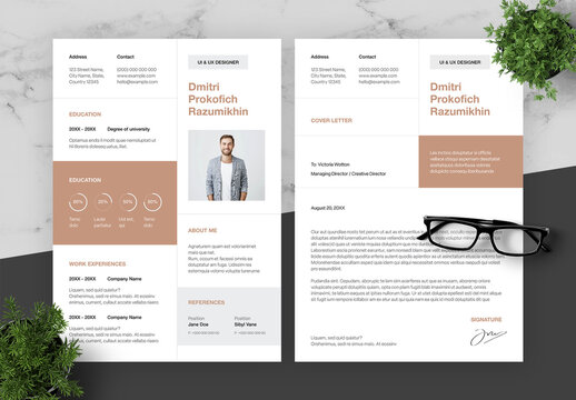 Brown And Black Resume And Cover Letter