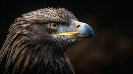 Obraz premium Golden eagle profile portrait