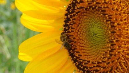 Close-up of a bee on a sunflower