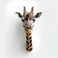 giraffe on white background with png white background isolated