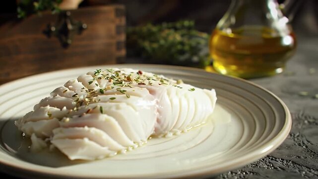 Seasoned White Fish Fillet with Olive Oil