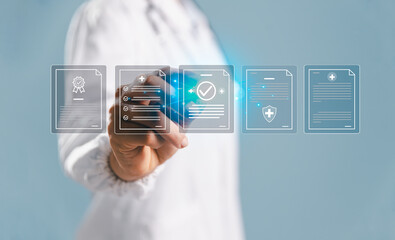 Health care operation, planning, quality management concept including assurance, ISO standard, detailed checklist guide medical staff, doctor in completing business, service document to medical system