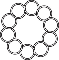Set of various overlapping elements. Geometric design