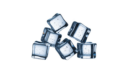 Ice Cubes Splashing into Water, Refreshing Coolness