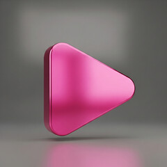 Glossy Play Button (3D Illustration). A 3D Illustration of a Simple Pink Play Button with a Glossy Texture. Media, Playback, Video, Music, 3D, Glossy, Design.

