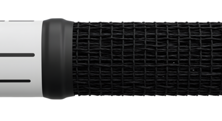 Close-up of a black bicycle handlebar grip with textured pattern, ideal for biking or cycling related projects