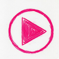 Hand-drawn Play Button Illustration. An Illustration of a Simple Pink Play Button Resembling a Hand-drawn Sketch. Media, Playback, Video, Music, Hand-drawn, Design, Art.
