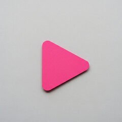 Minimalist Play Button Photo. A Photo of a Pink Play Button with a Minimalist Design, Placed Against a Simple Background. Media, Playback, Video, Music, Minimal, Design.