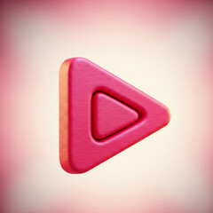 Plastic-like Play Button (3D Illustration). A 3D Illustration of a Pink Play Button with a Glossy, Plastic-like Texture. Media, Playback, Video, Music, Plastic, Design.
