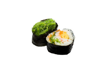 Close-Up of Sushi Rolls with Seaweed, png