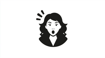 Obraz premium Surprised Woman Icon for Emotion, Reaction, Design