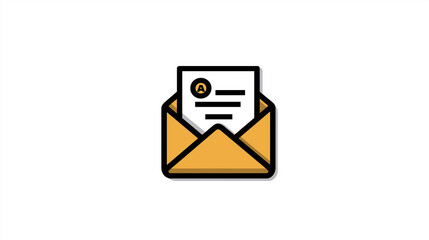 Envelope with &ldquo;A&rdquo; Icon for Communication, Mail, Design